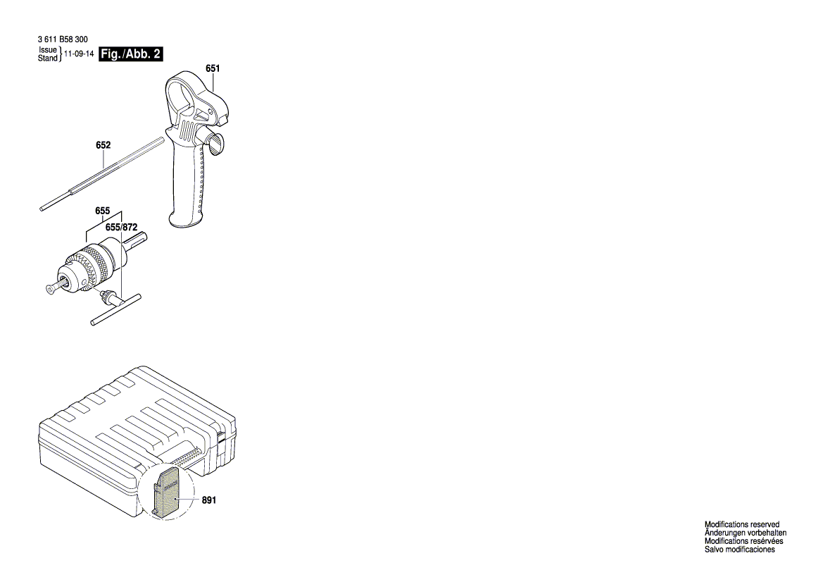 Схема перфоратора Bosch GBH 2-18 RE (3611B58300)