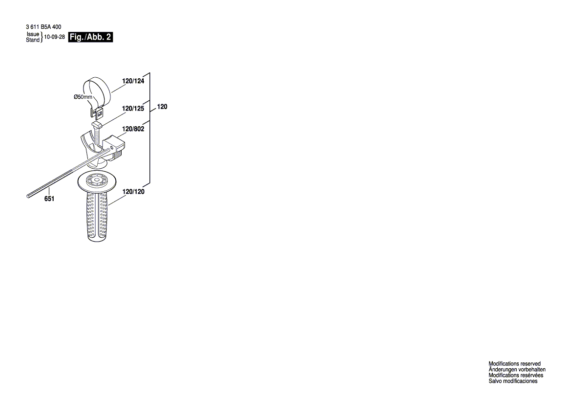 Схема перфоратора Bosch GBH 2-20 D (3611B5A400)