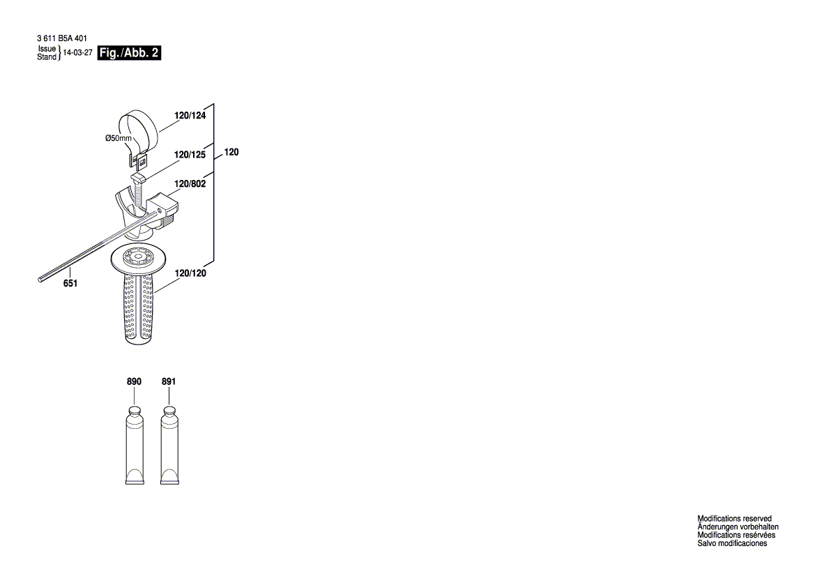 Схема перфоратора Bosch GBH 2-20 D (3611B5A401)