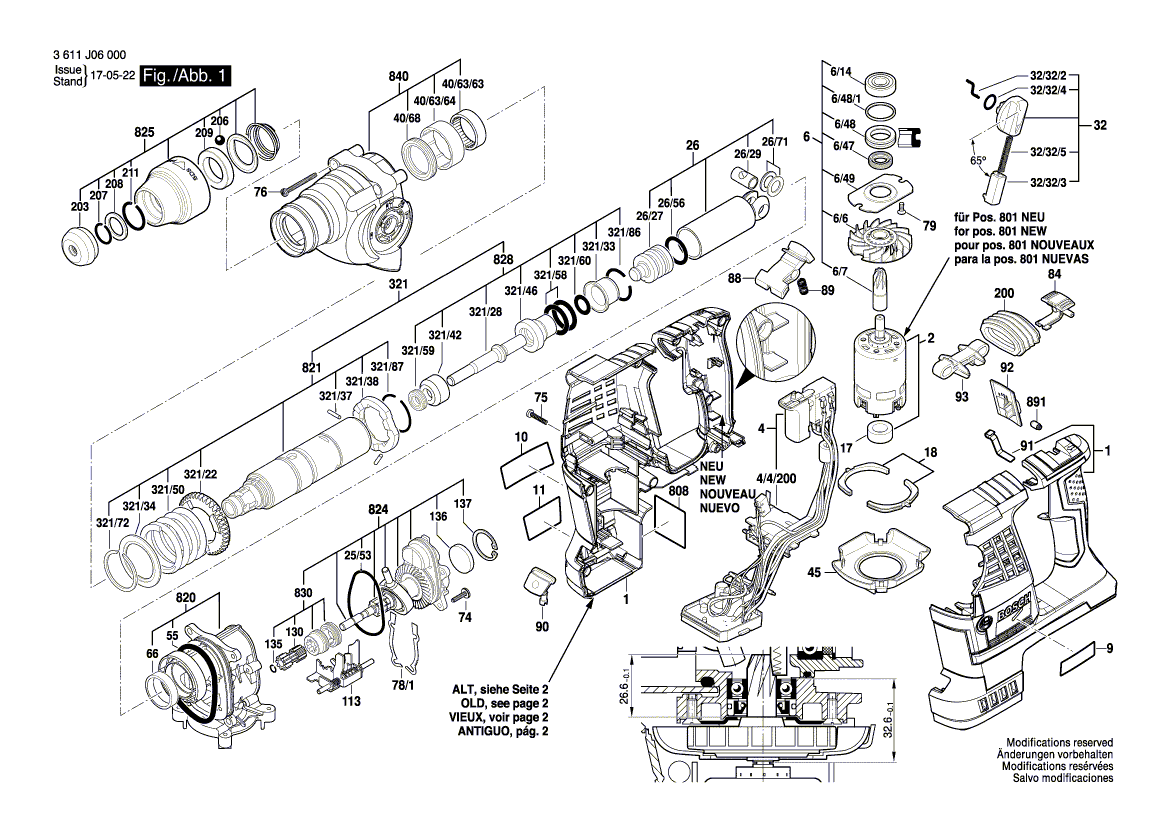 Схема перфоратора Bosch GBH 36V-Li