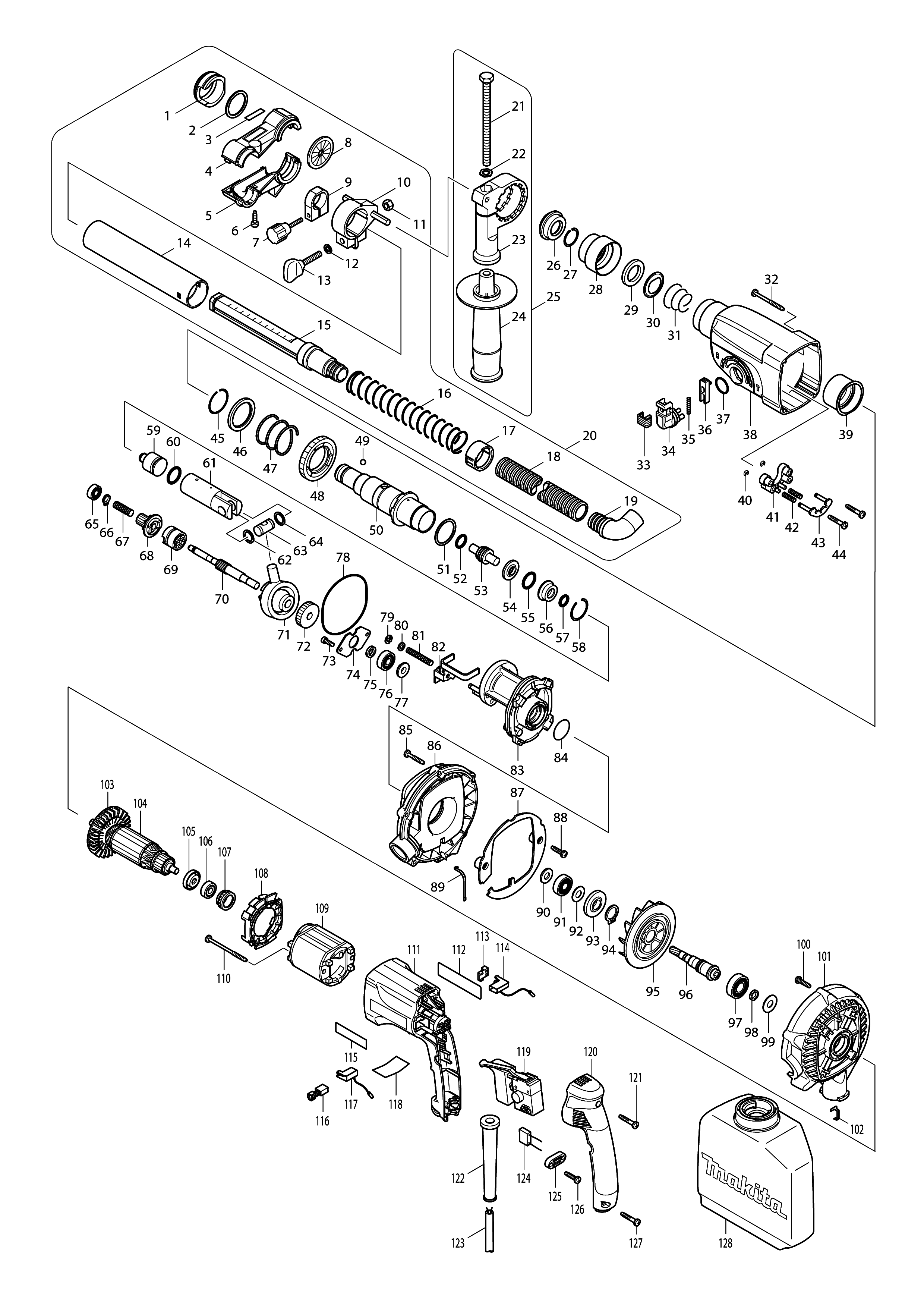 Схема перфоратора Makita HR 2432