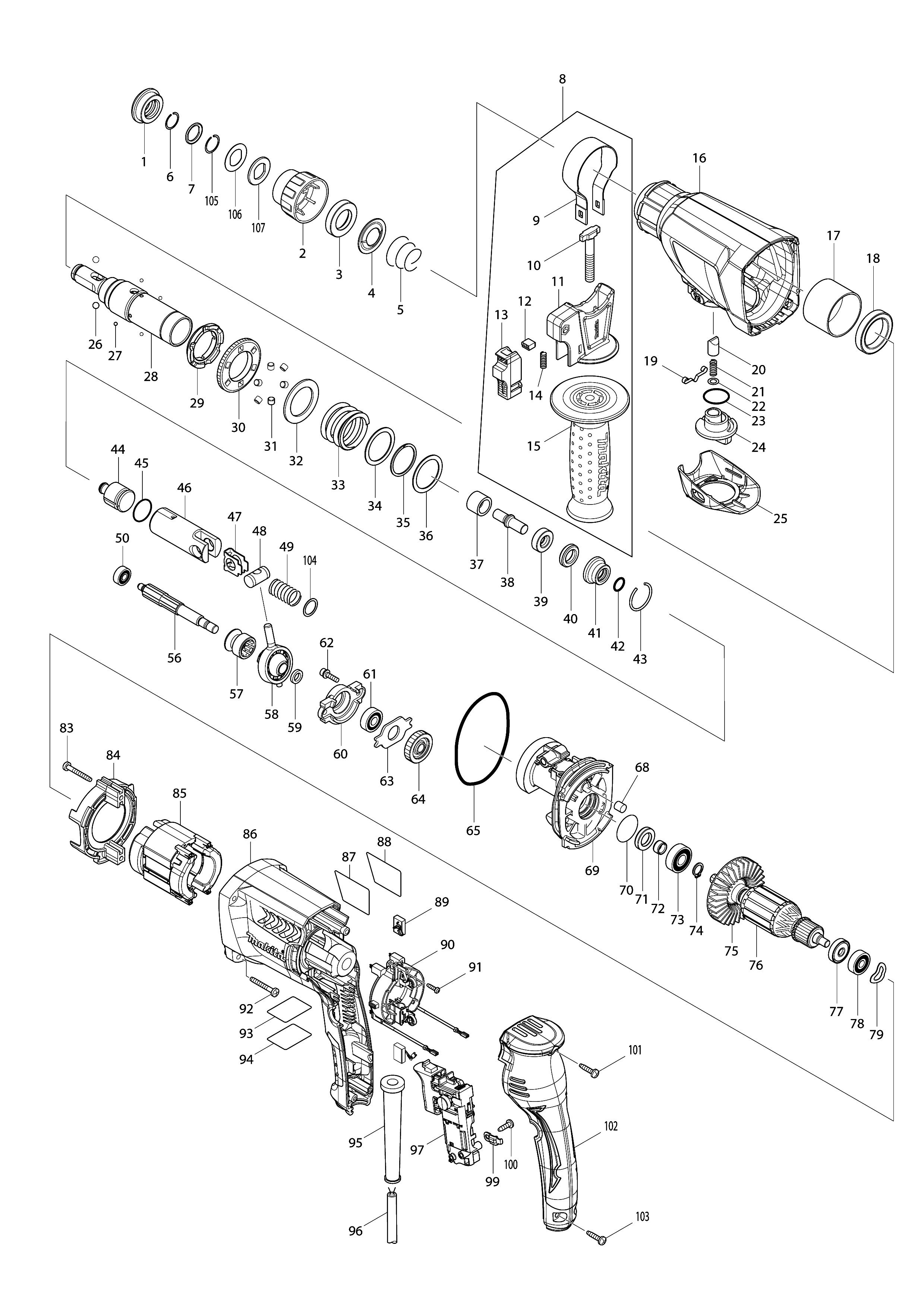 Схема перфоратора Makita HR2600