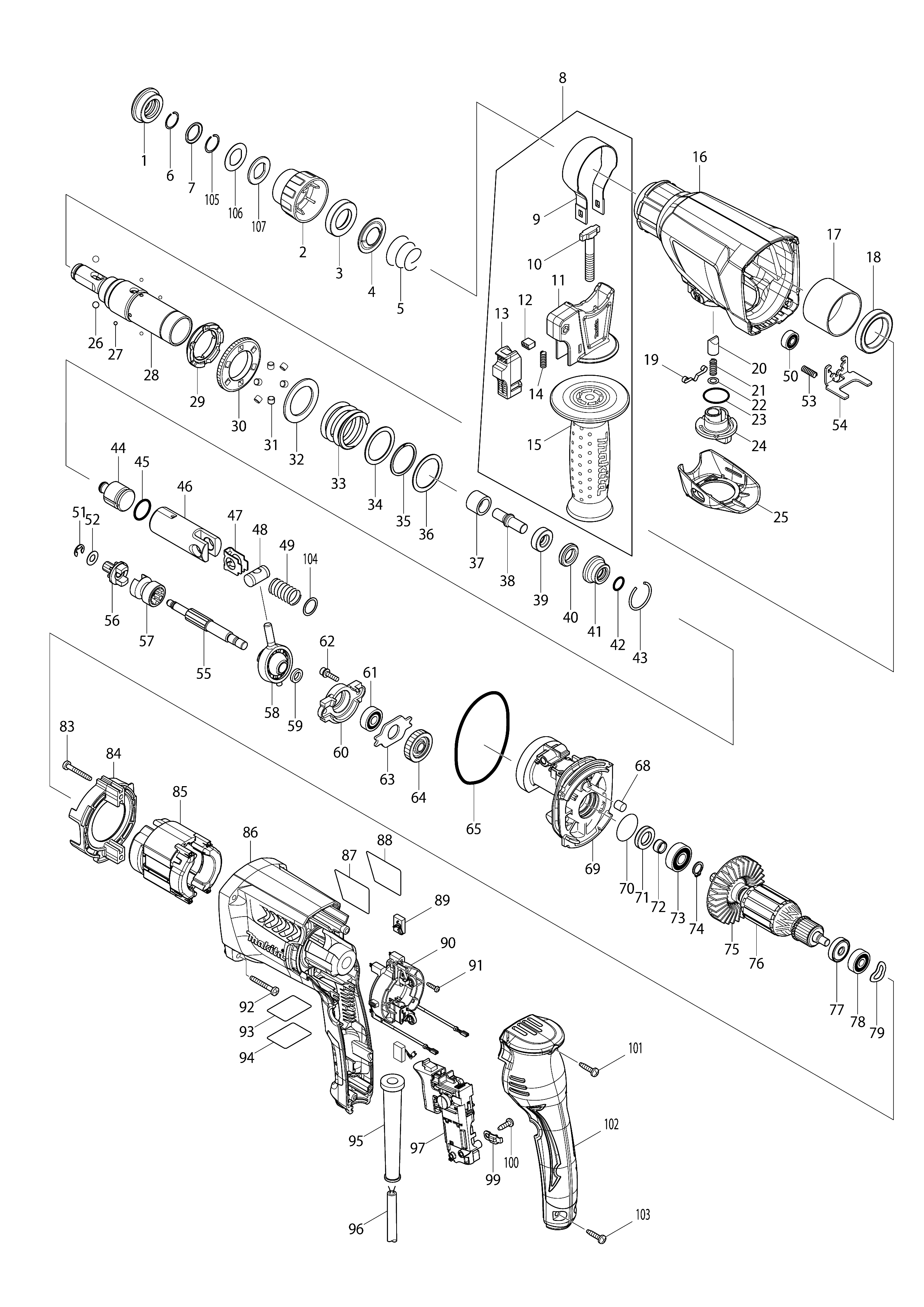 Схема перфоратора Makita HR2610